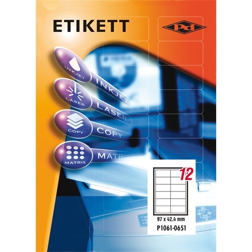 Pd 97x42,4mm szegélyezett 1200db/doboz etikett