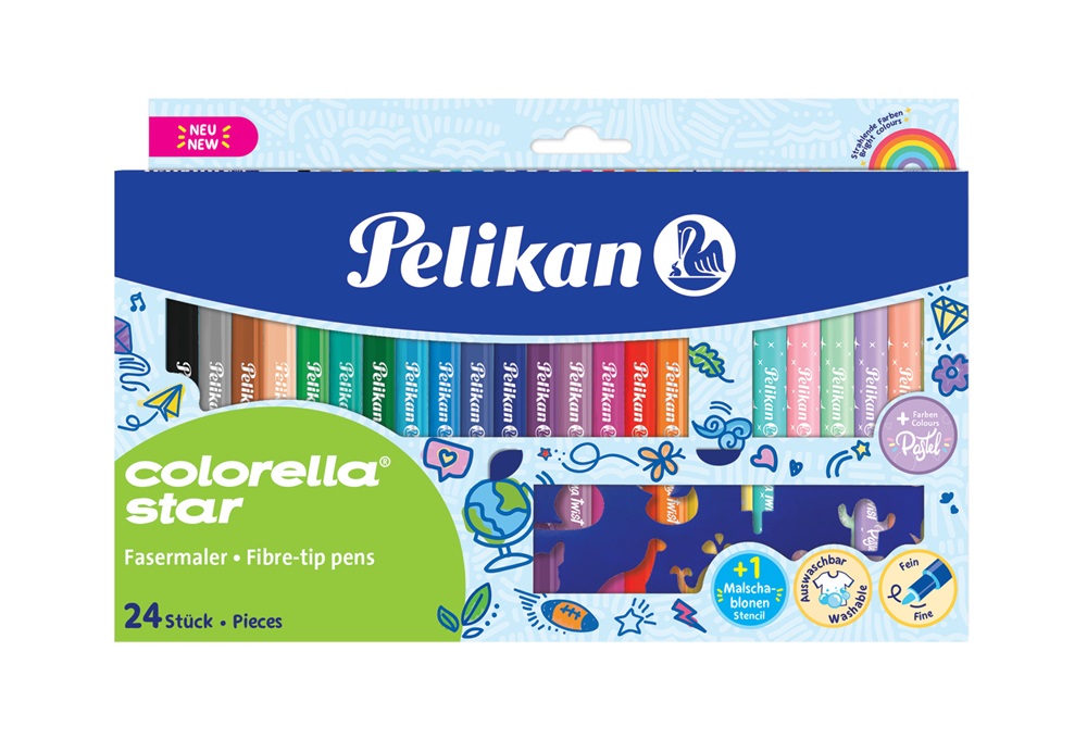 Pelikan Colorella S. C302 filctoll 24db-os (18+ 6db pasztell) + sablon