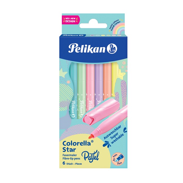 Pelikan Colorella Star C302 6 pasztell színű filctoll készlet