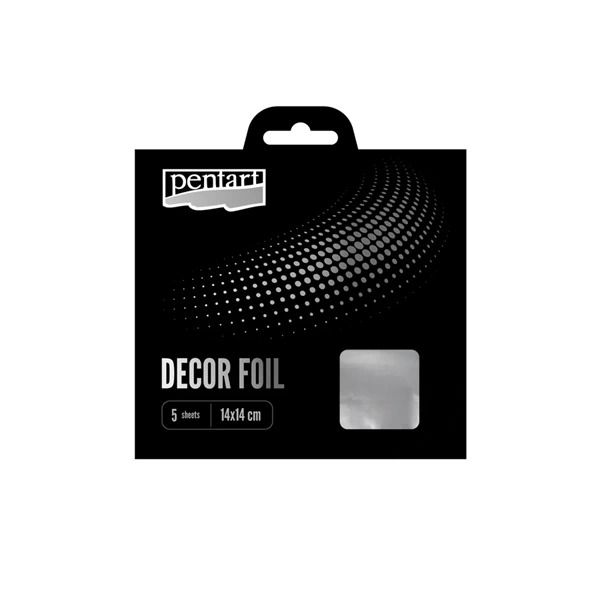 Pentart 14 x 14 cm 5 db/csomag ezüst dekorfólia