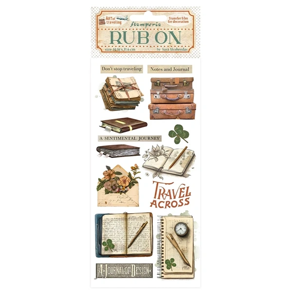 Pentart Art of Travelling notebooks 10,2x21,6 cm kaparós matrica