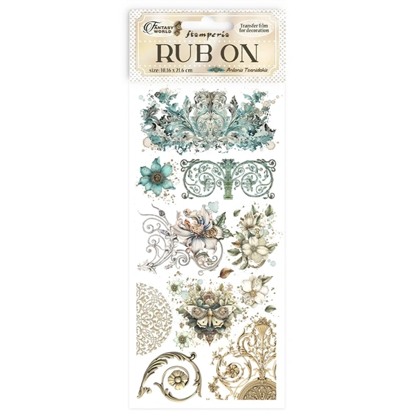 Pentart Sir Vagabond in Fantasy World flowers and butterfly 10,2x21,6 cm kaparós matrica