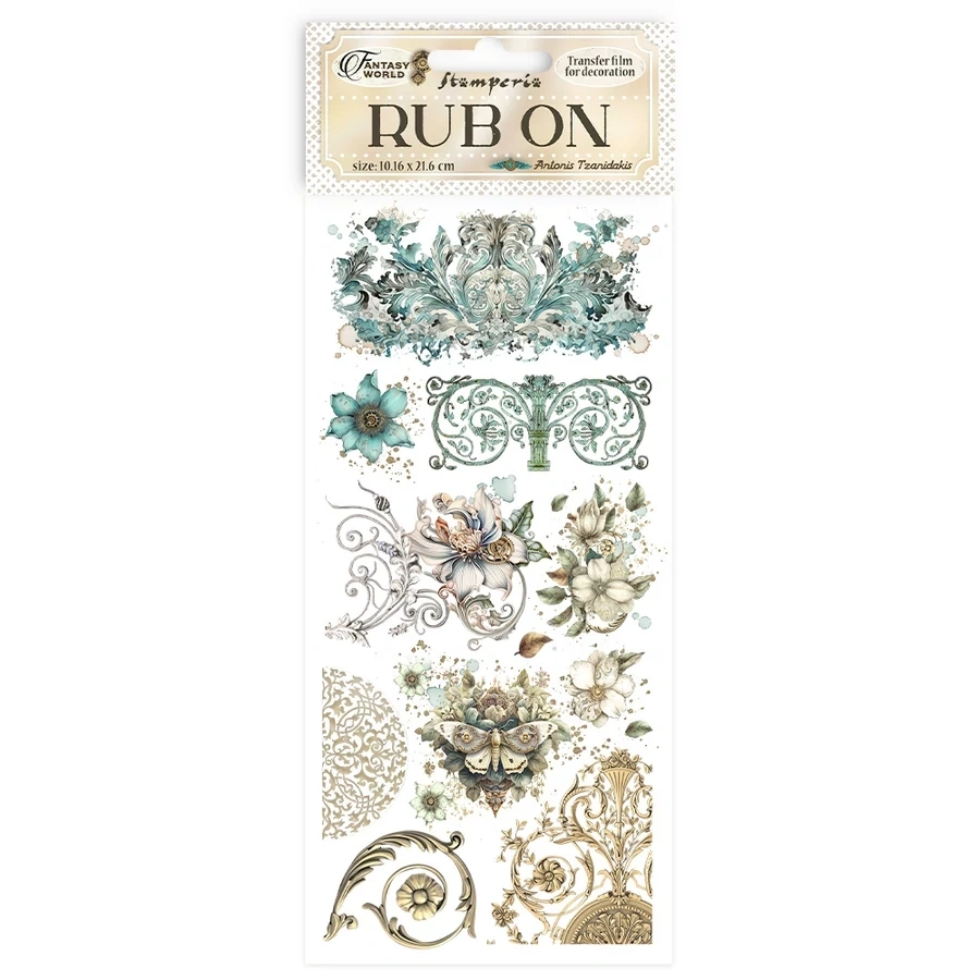 Pentart Sir Vagabond in Fantasy World flowers and butterfly 10,2x21,6 cm kaparós matrica