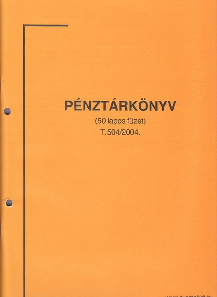 A.SZNY.504 A4 álló 50lapos "Pénztárkönyv" nyomtatvány