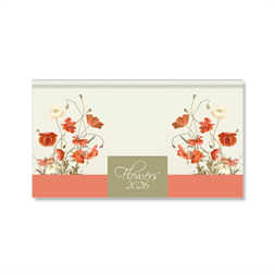 Period Flowers Beige 2026 fekvő zsebnaptár