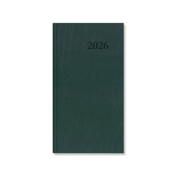 Period Standard 2026 álló zöld műbőr zsebnaptár
