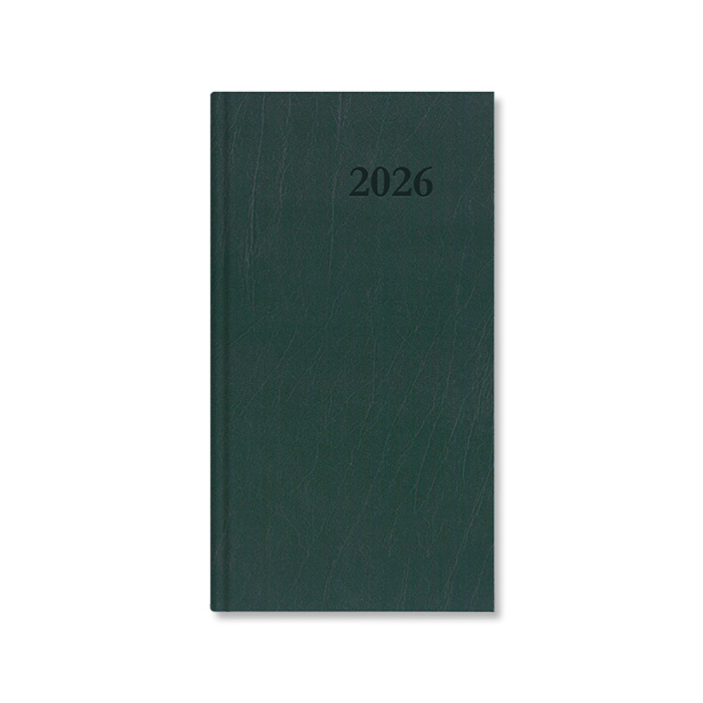Period Standard 2026 álló zöld műbőr zsebnaptár