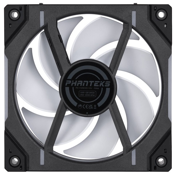 Phanteks D30 Regular Airflow 120mm PWM D-RGB L fekete ventilátor