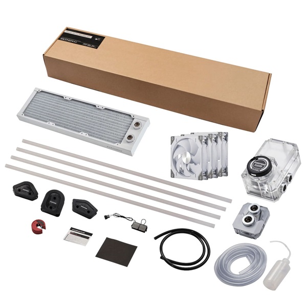 Phanteks Glacier EZ-Fit 360 D30-KIT 3x120mm ARGB fehér vízhűtéses processzor hűtő DIY készlet