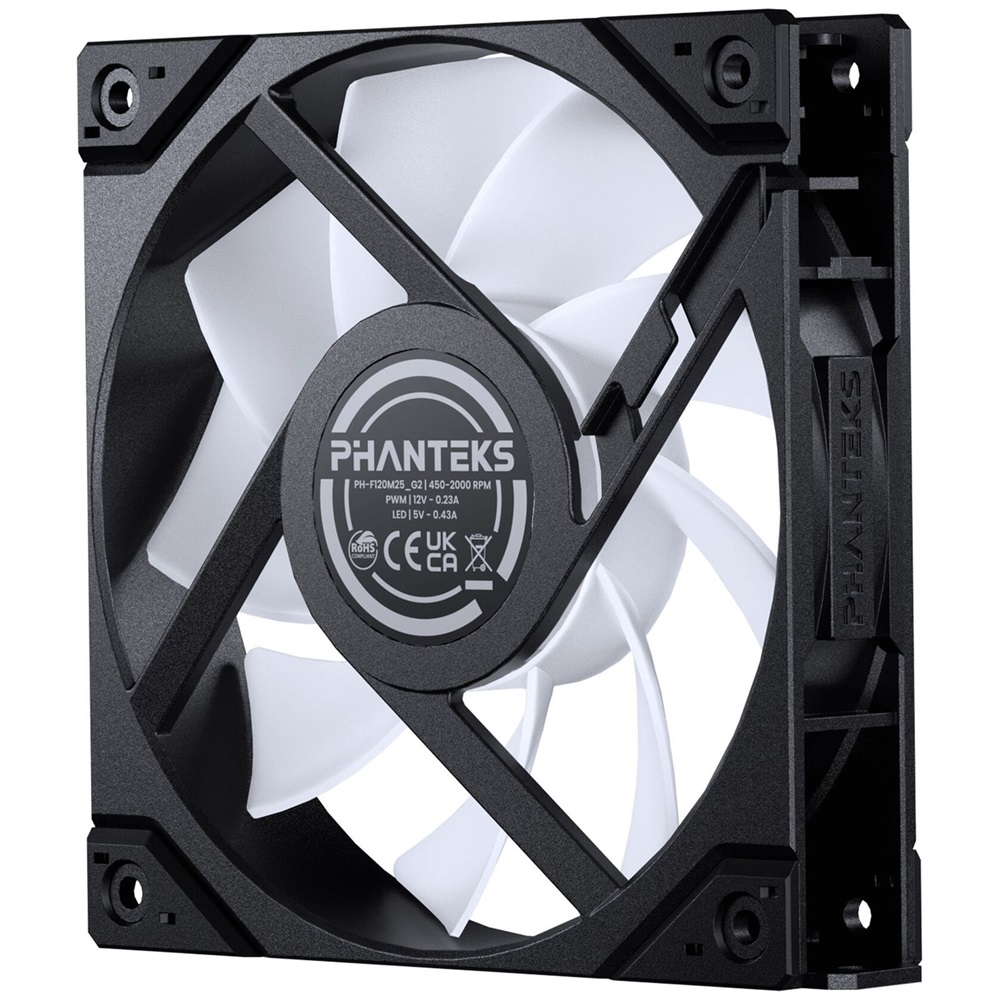 Phanteks M25 Gen2 D-RGB 120mm PWM fekete ventilátor