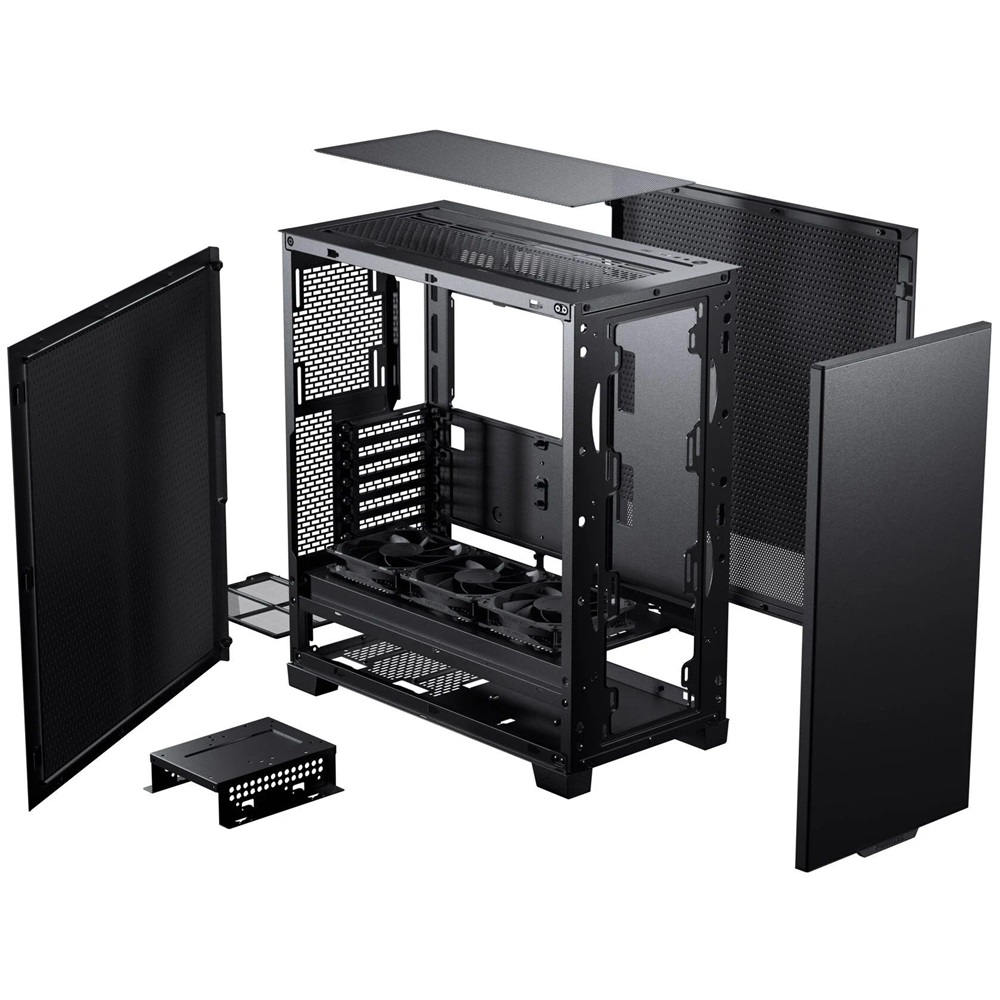 Phanteks XT Pro Ultra / Silent zárt oldalpanellel 3x120mm venti fekete ház
