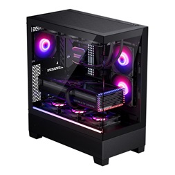 Phanteks XT View edzett üveg D-RGB fekete ház