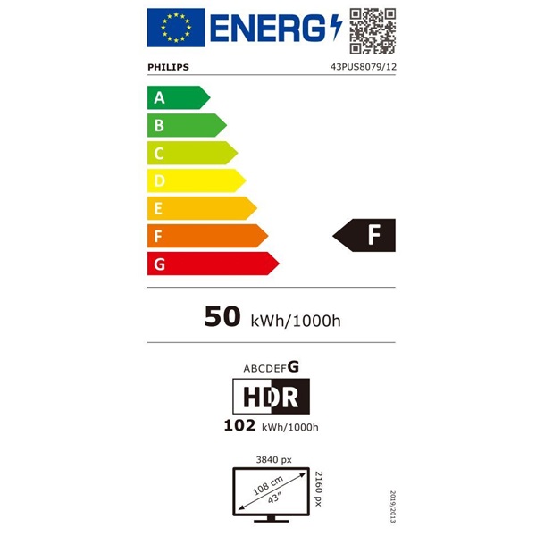 Philips 43" 43PUS8079 Ambilight Smart 4K UHD LED TV (Újracsomagolt)