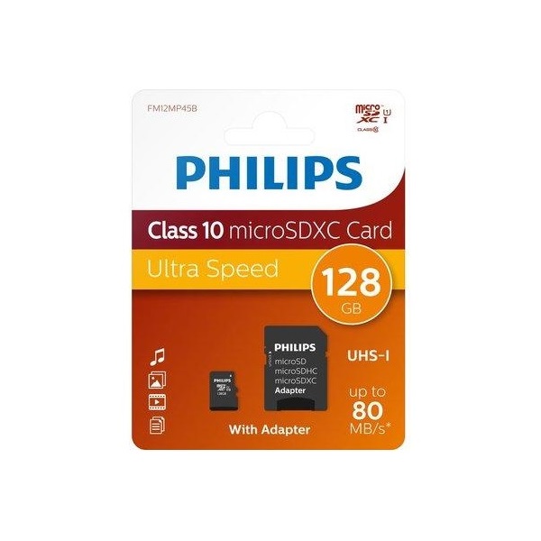 Philips Class 10 UHS-I U1 adapter 128GB micro SDXC memóriakártya