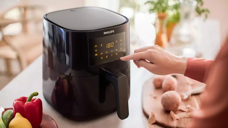 Philips Essential HD9252/90 fekete 4,1 L forrólevegős sütő