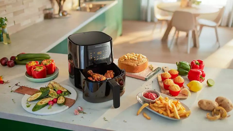Philips Essential HD9252/90 fekete 4,1 L forrólevegős sütő