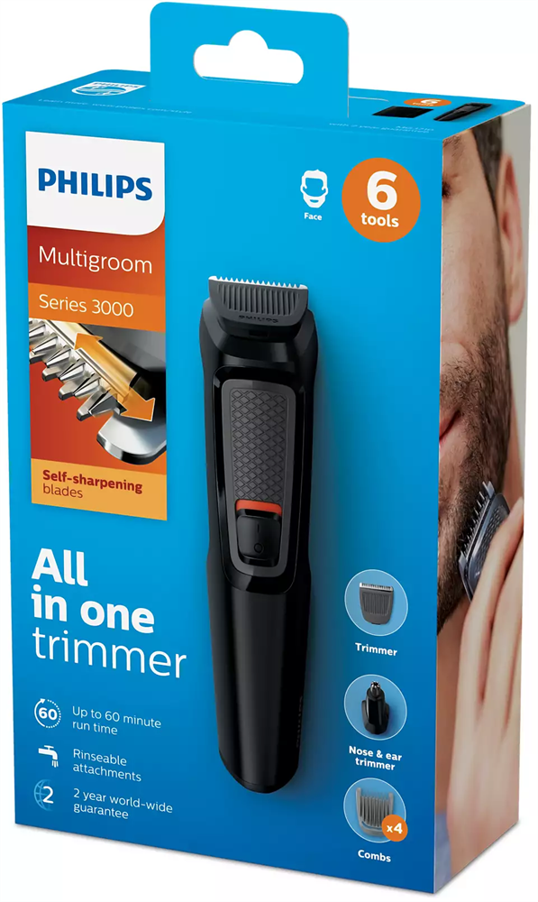 Philips MG3710/15 Multigroom Series 3000 6 az 1-ben fekete multifunkciós szakállvágó