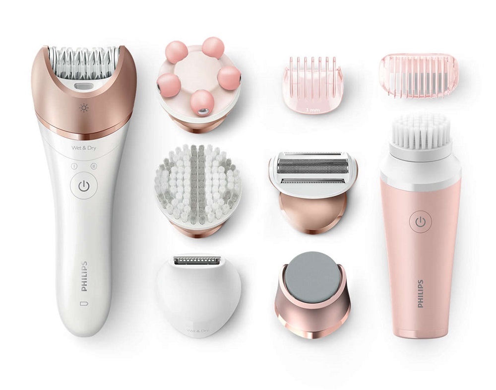 Philips Satinelle Prestige BRP586/00 talpreszelőfejjel és mini arctisztítóval fehér-rózsaarany epilátor