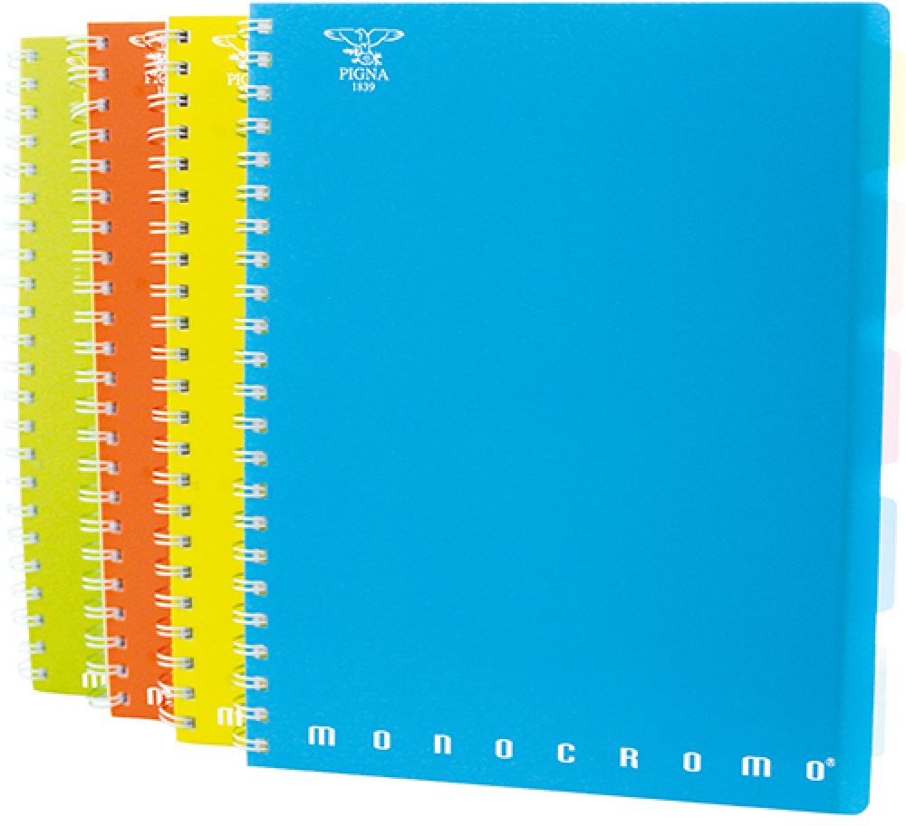 Pigna Monocromo PPL Fluo A4 100lapos kockás spirálfüzet
