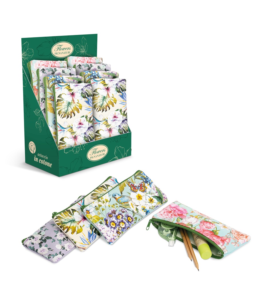 Pigna Nature Flower szögletes textil tolltartó