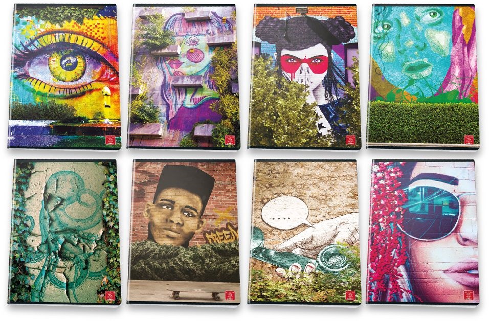 Pigna Road Art A4 tűzött 42lapos kockás füzet