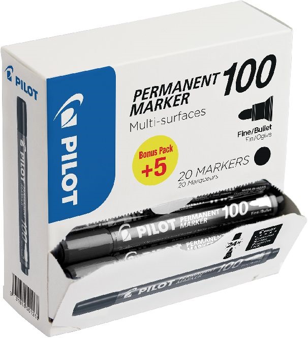 Pilot BT 100 20 db/csomag fekete permanent marker