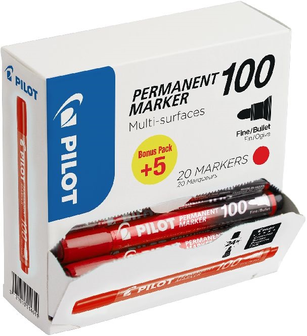 Pilot BT 100 20 db/csomag piros permanent marker