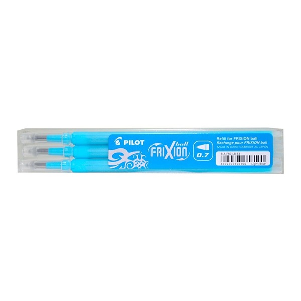 Pilot Frixion 0,7mm 3db-os világoskék rollertoll betét