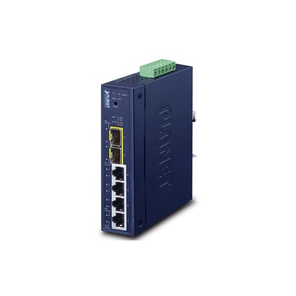 Planet IGS-4215-4T2S DIN sínre szerelhető 4x GbE LAN 2x SFP port L2 menedzselhető ipari switch
