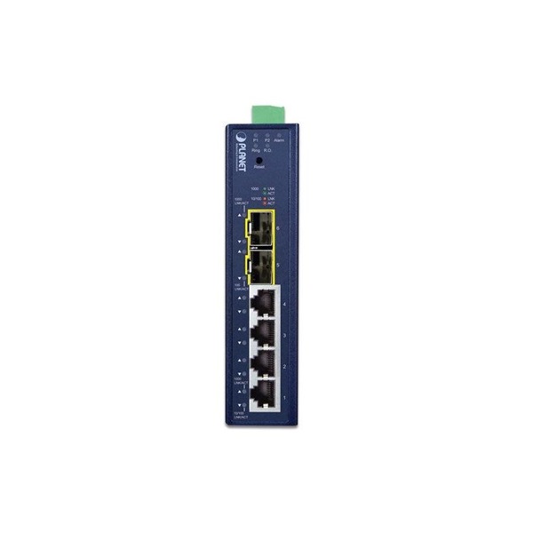 Planet IGS-4215-4T2S DIN sínre szerelhető 4x GbE LAN 2x SFP port L2 menedzselhető ipari switch