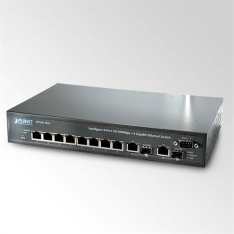 Planet WGSD-1022 10" Rack 8-Port Managed Fast Ethernet switch + 2-Port Gigabit C