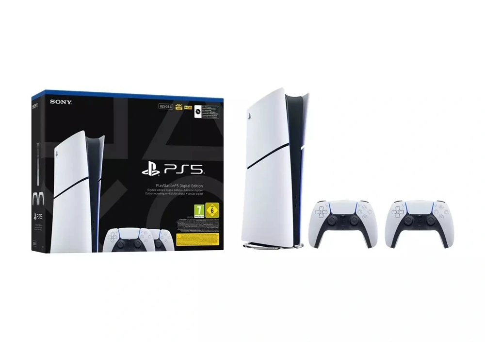 PlayStation®5 Digital Edition (slim) E-Chassis játékkonzol + 2db DualSense™ vezeték nélküli kontroller