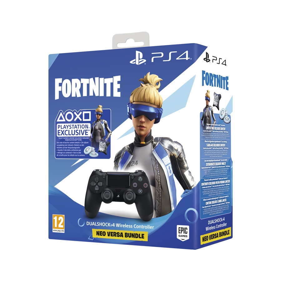 Sony 2806181 PlayStation 4 Dualshock 4 V2 Black fekete kontroller + Fortnite Neo Versa csomag