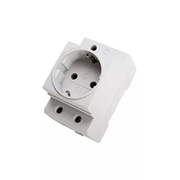 Pollmann 321247 sínre szerelhető 16A/220-240V-os moduláris szürkésfehér dugalj