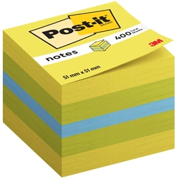 Post-it 2051-L 51x51mm mini öntapadós vegyes lime kockatömb 100% PEFC, SGSCH-PEFC-COC-110078