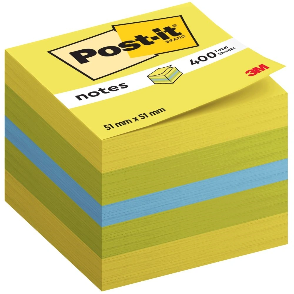 Post-it 2051-L 51x51mm mini öntapadós vegyes lime kockatömb 100% PEFC, SGSCH-PEFC-COC-110078