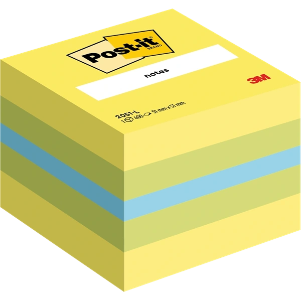 Post-it 2051-L 51x51mm mini öntapadós vegyes lime kockatömb 100% PEFC, SGSCH-PEFC-COC-110078