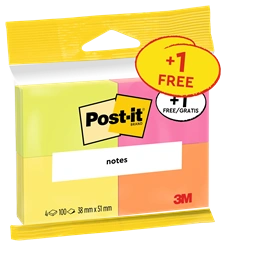 Post-it 6812P neon 3+1db jegyzettömb 100% PEFC, SGSCH-PEFC-COC-110078