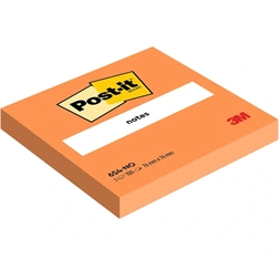 Post-it 76x76mm 100lap neon narancs jegyzettömb 100% PEFC, SGSCH-PEFC-COC-110078