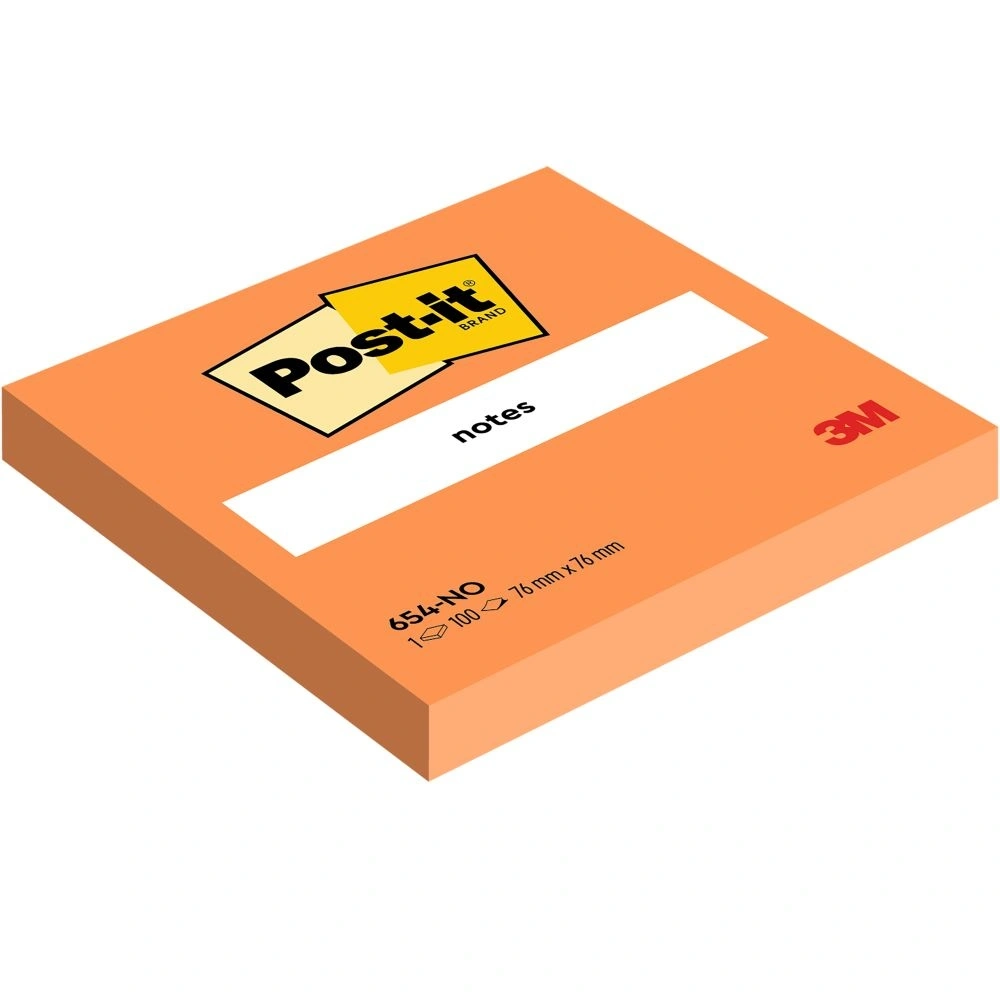 Post-it 76x76mm 100lap neon narancs jegyzettömb 100% PEFC, SGSCH-PEFC-COC-110078
