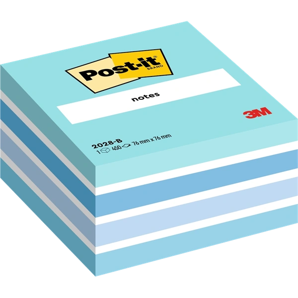 Post-it 76x76mm 2028 B pasztellkék 450 lap kockatömb 100% PEFC, SGSCH-PEFC-COC-110078