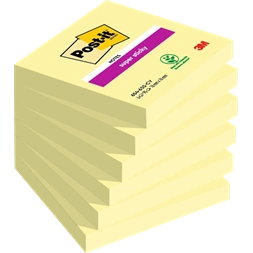 Post-it Super Sticky 654-S 76x76mm 90 lap sárga jegyzettömb 100% PEFC, SGSCH-PEFC-COC-110078