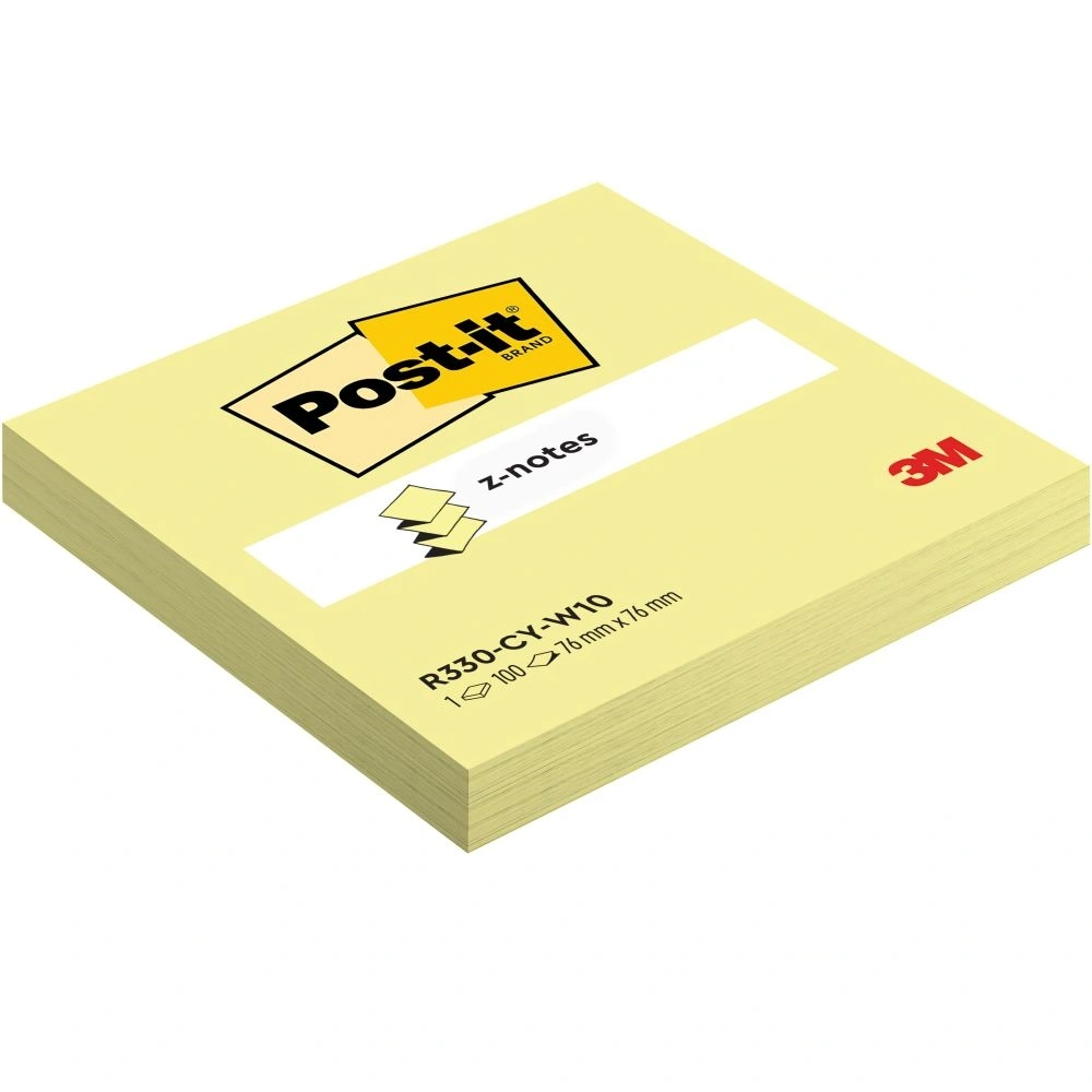 Post-it Super Sticky R330-CY 76x76mm 100lap kanárisárga öntap. Z-jegyzettömb 100% PEFC, SGSCH-PEFC-COC-110078