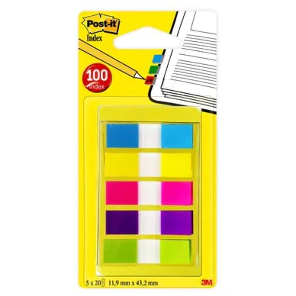 Post-it 12×43mm 5×20lap élénk színű keskeny jelölőcímke
