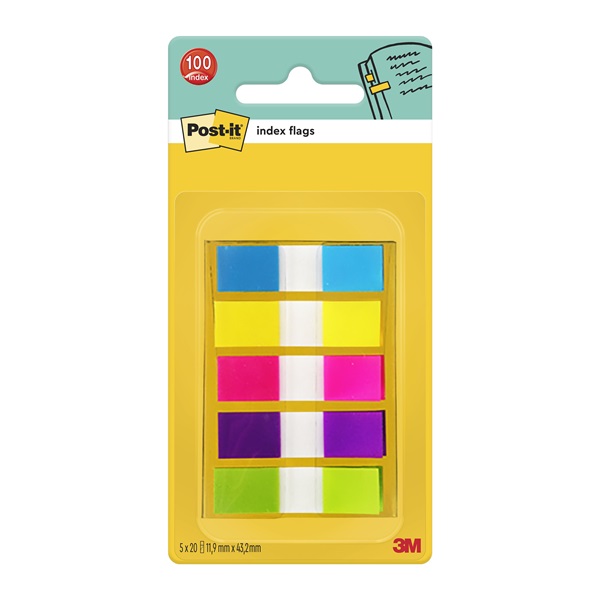 Post-it 12×43mm 5×20lap élénk színű keskeny jelölőcímke