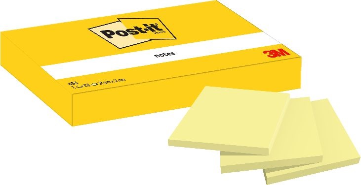 Post-it 653 38x51mm 3 tömb/csomag kanárisárga öntapadós jegyzettömb