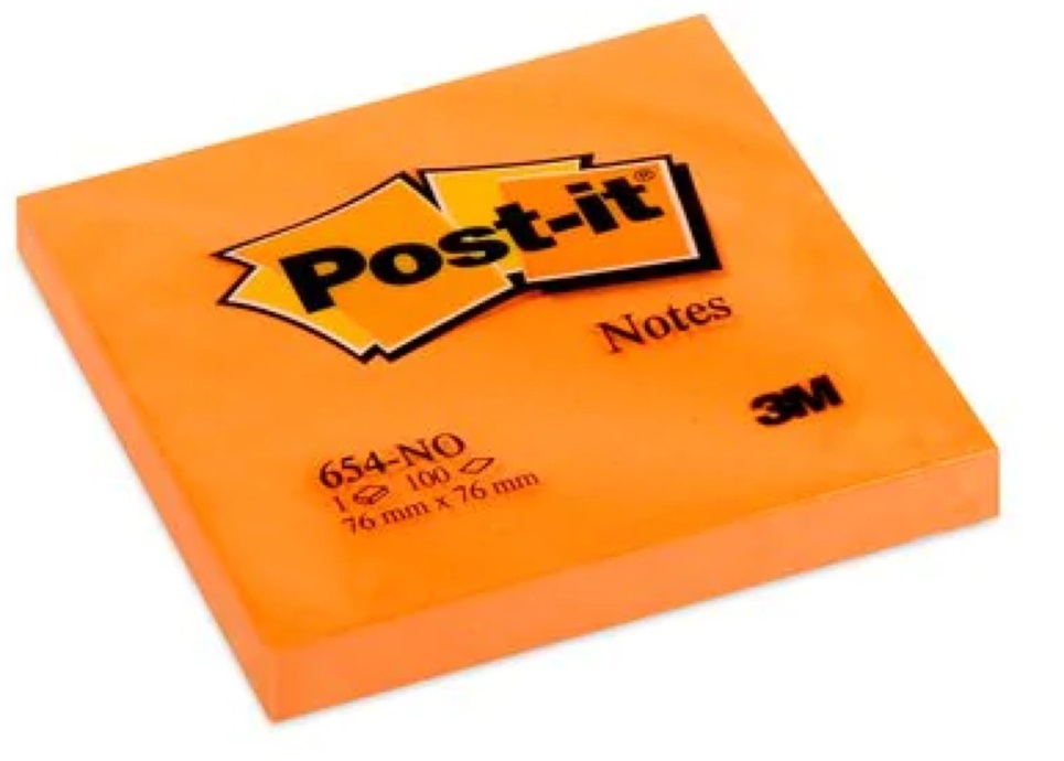 Post-it 76x76mm 100lap neon narancs jegyzettömb