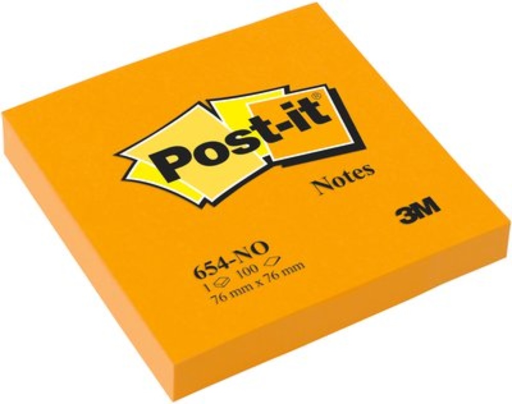 Post-it 76x76mm 100lap neon narancs jegyzettömb
