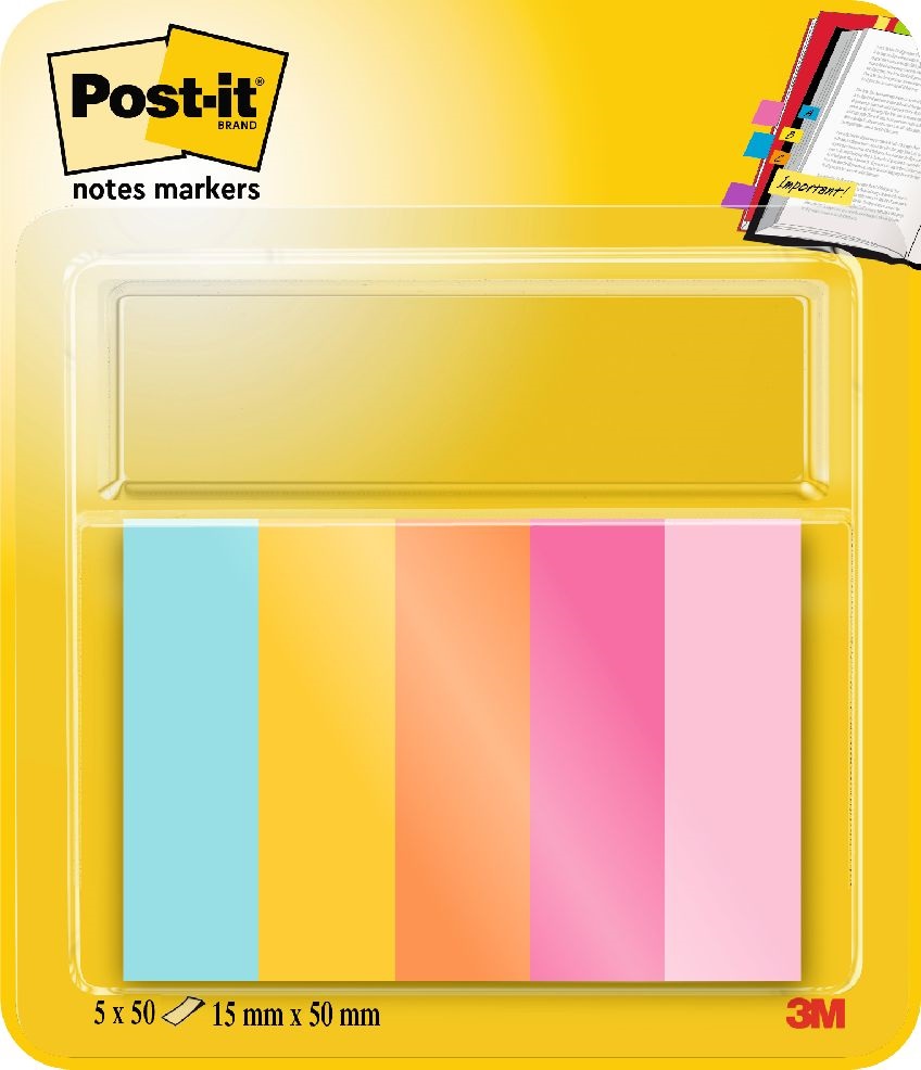 Post-it Beachside 15x50mm  5x50lap vegyes jelölőlap
