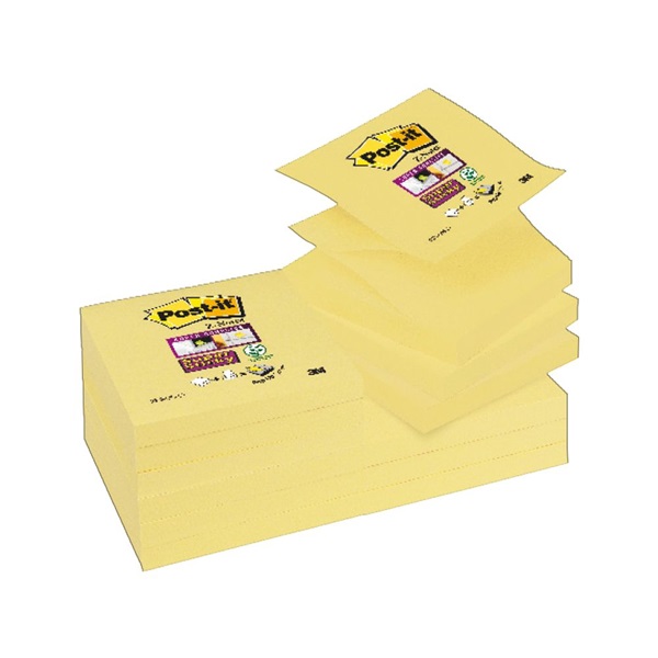 Post-it Super Sticky 12db/csomag kanárisárga Z-tömb